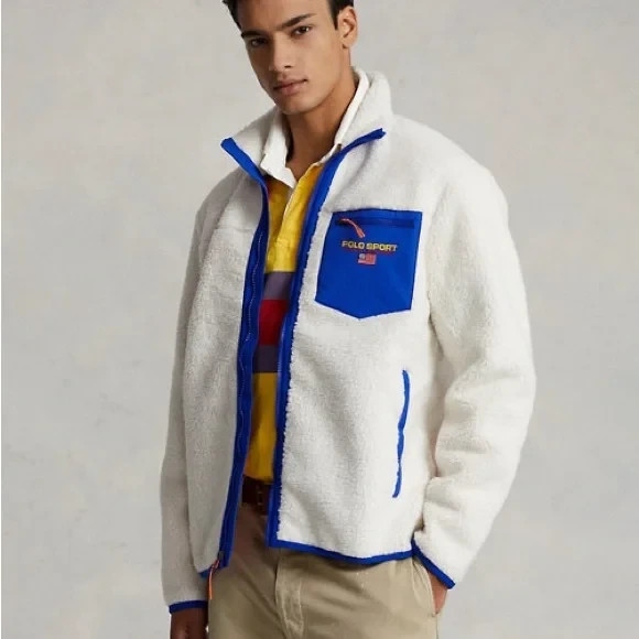 こ*ろ様 Polo sport camp jacket XL Polo Ralph Lauren POLO SPORT Retro Pile Fleece Jacket Coat Cream