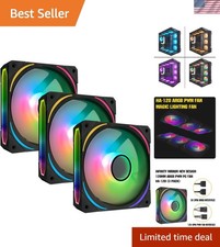High-Performance 120mm ARGB Fans - 3 Pack with PWM Control and Visual Effects