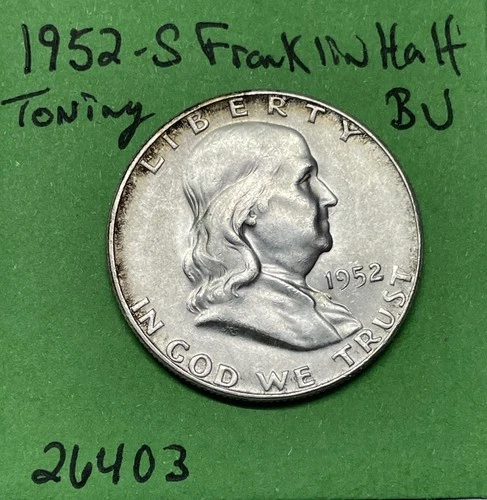 1952-S Franklin Half Dollar 50c BU Brilliant Uncirculated US Coin