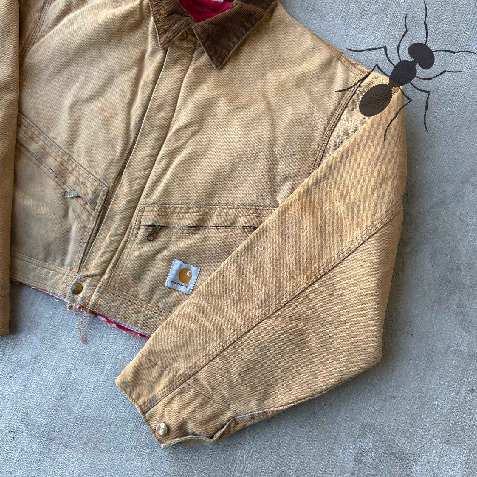 Carhartt brown cropped Detroit style work wear jacket thumbnail 4