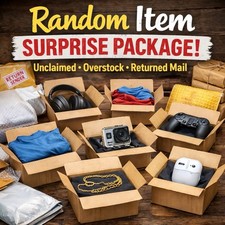 Random Item  Unclaimed  Overstock Item  Returned Mail  Mystery Box Package