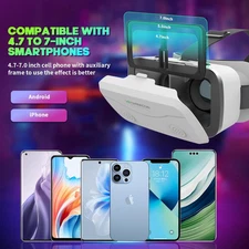 VR Headset for Smartphones 4.7-7" with Bluetooth Controller Aspheric HD Lens IPD