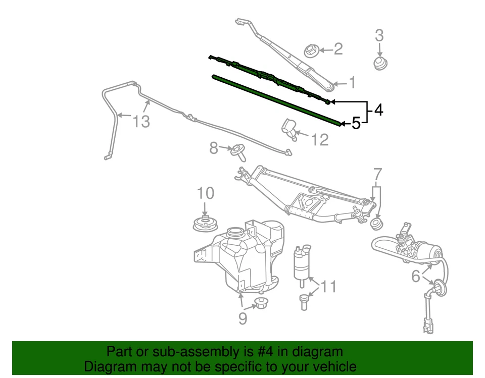 Limpiaparabrisas lateral pasajero GM 18,7 pulgadas 88958228 genuino Foto 4 de 4