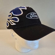 Vintage 90s 1990 Ford Racing Flames Hat Snapb...