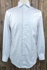 Suitsupply Traveller Dress Shirt Slim Fit Gray White Striped Mens Size 15.5/39