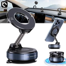 Vacuum Magnetic Cell Phone Holder Mount 360° Adjustable Foldable Car Suction Cup