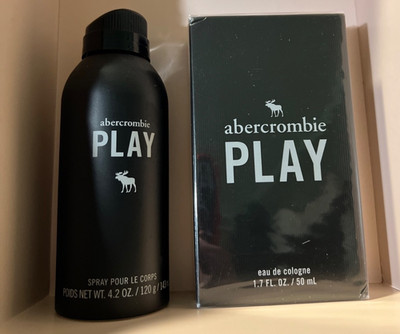 Abercrombie & Fitch PLAY Eau de Cologne 1.7 Fl oz  + Body Spray Men Boys NEW LOT