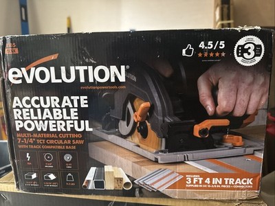 Evolution Power Tools R185CCSX Multi-Material Circular Track Saw Kit with 40''...
