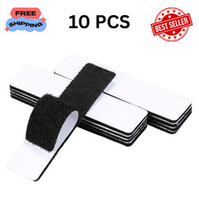 10 Sets Black Sticky Back Fastener Heavy Duty Hook  Loop Adhesive Strips 1x4  