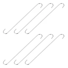 6pcs S Hanging Hooks 16inch Extra Long Steel Hanger Multiple Use Silver Tone