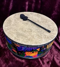 Remo Kids Percussion 16"x8" Gathering Drum Fabric Colorful Rain Forest w/Mallet