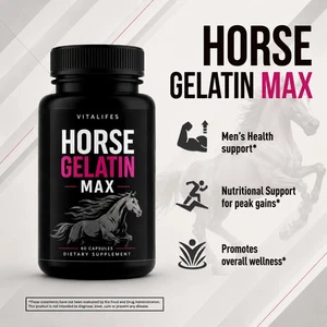 (1 Paquet) Gélatine Cheval Max Capsules de performance, Gélatine de Cheval Max Pills 60ct