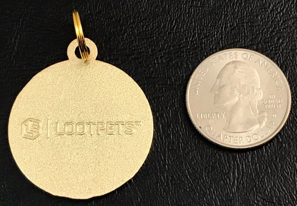 Loot Crate Pets August 2017 “Kingdom” Dog Pet Tag New Gold & Black Collar Charm - Image 4 of 4