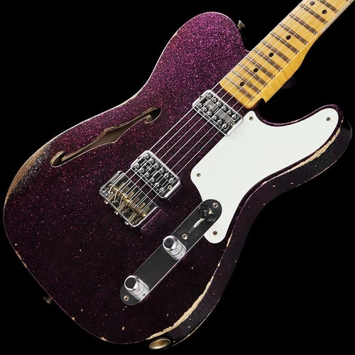 New Fender CS 2022 Caballo Tono Ligero Relic Hollow Magenta Sparkle SN.CZ563441