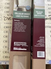 2X Home Decorators Sahara 31X72in Drop, Cordless Light Filtering Cellular Shade