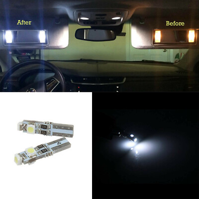 2x 5mm LED Light Bulbs for Vanity Mirror Sun Visor T5 74 73 Basic Miniature Bulb