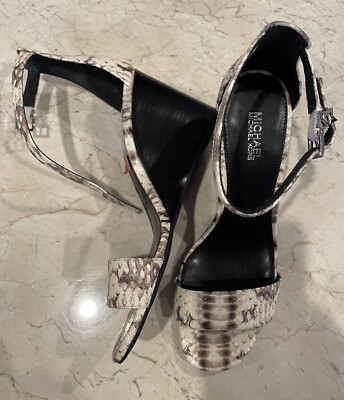 Michael Kors New Fiona Crocodile Wedge Sandals Size 7