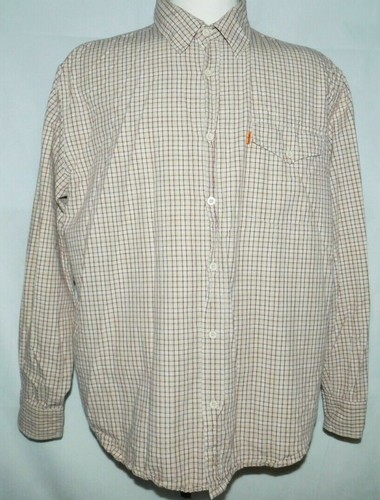Camicia LEVI'S LEVIS arancione linguetta bottoni davanti WESTERN modello check stile uomo XL