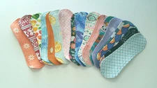 HM 10 Reusable Cloth Menstrual Panty Liners without wings 8 inches & 1 wing