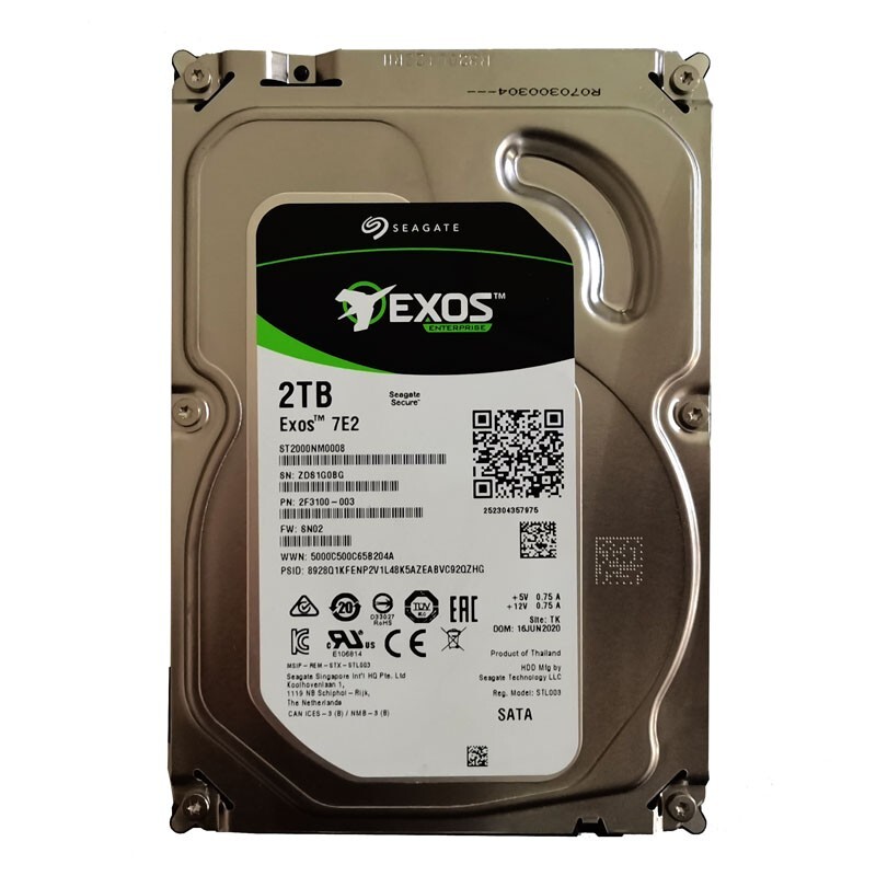 Seagate Exos 7E2 2TB,7200 RPM,3.5 inch Internal Hard Drive