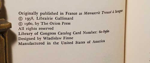 Jan Potocki THE SARAGOSSA MANUSCRIPT - Orion Press Hardcover - 第 8/12 張圖片