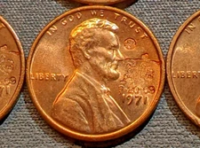 1971 LINCOLN CENT (1 Coin) - COUNTER STAMPED *N.A.S.A. LUNAR LANDING* - 7-20-69