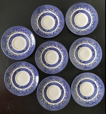  8 Blue Willow England Serving Tea Side Plates
