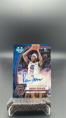 2025 Topps Bowman U Chrome 1st Raven Johnson Prospect Auto Blue /150 #7319 AY