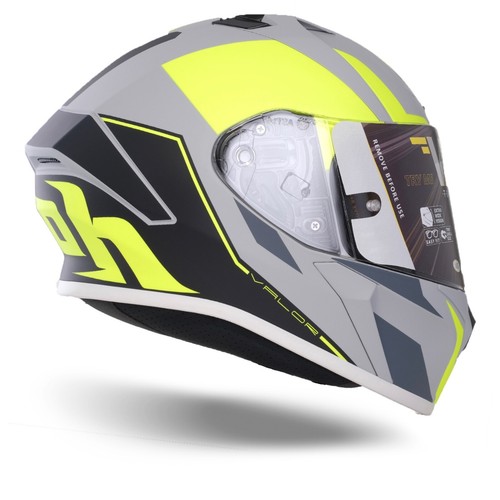 CASCO INTEGRALE MOTO AIROH VALOR WINGS YELLOW MATT - Foto 2 di 4