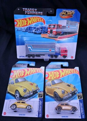 Hot Wheels  Track Fleet OPTIMUS PRIME Transformers  Bumblebee Gold & Yellow Lot