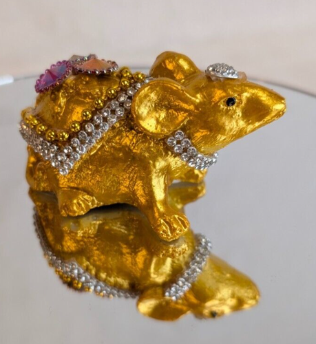 Hindu Mouse Statue Figure Year of the Mouse 3"Lx2"Wx1.75"H Hand Decorated Decor