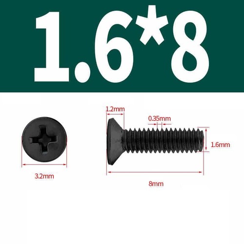 Countersunk Machine Screws Nickel Plated / Black Steel Phillips Head Bolts M2-M6 - Picture 31 of 99