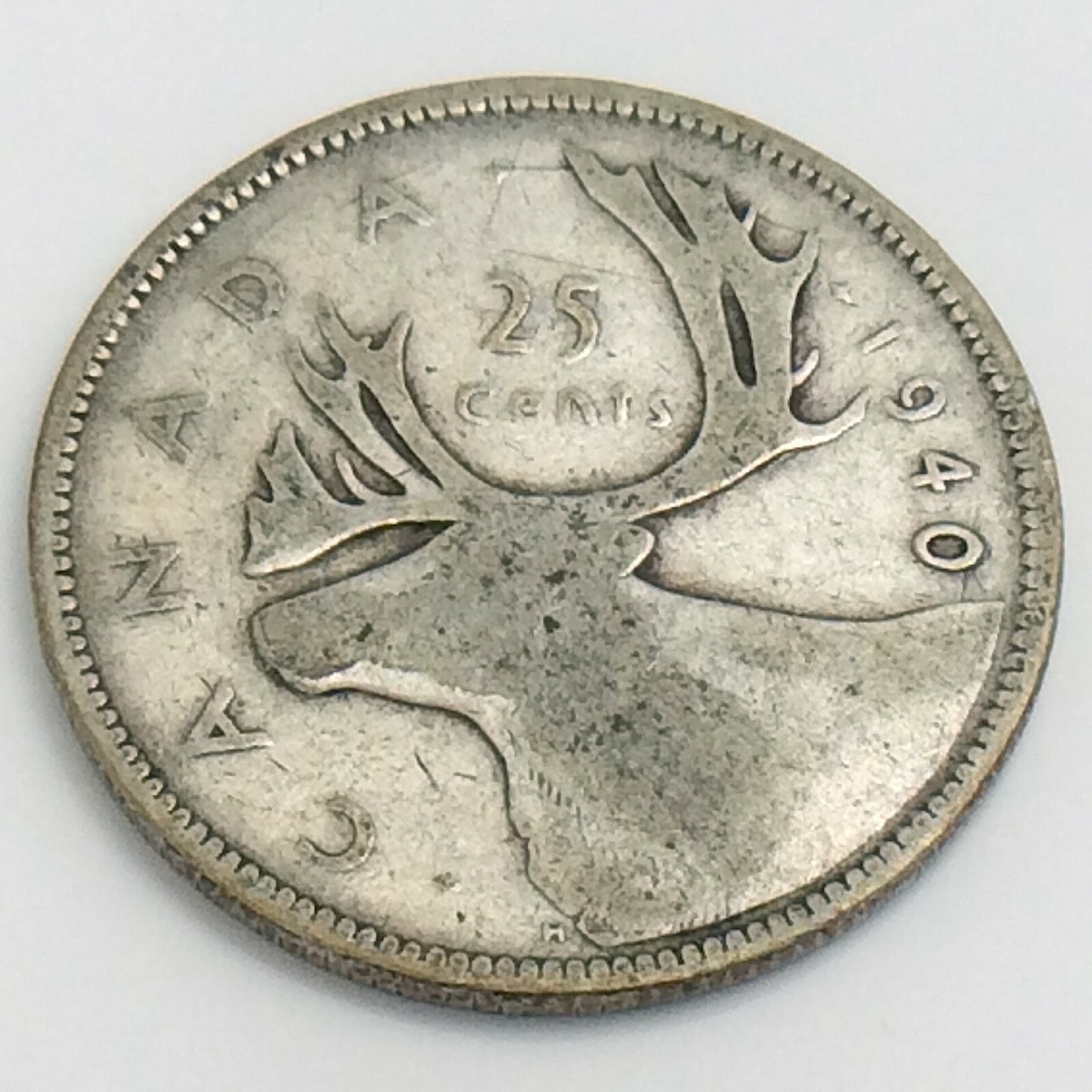 1940 Canada Twenty Five 25 Cent Quarter Silver Circulated George