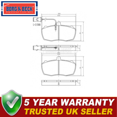 Borg & Beck Front Brake Pads Set Fits LTI TX 2006- 2.4 D 2.5 TD + Other Models