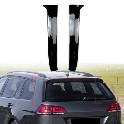 Pair For VW Golf 7 MK7 MK7.5 Variant Wagon 2014-17 Rear Window Spoiler Side Wing