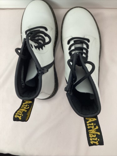 Stivaletti Doc Martens bianchi per bambini taglia 2 Air Wair con cerniera ragazza LA004 - Foto 5 di 7