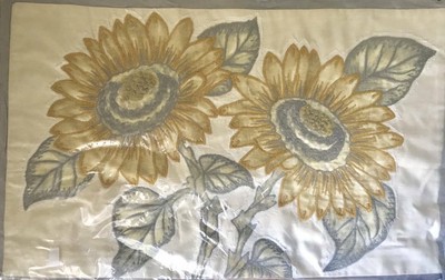 Pottery Barn Sunflower Applique Square Lumbar Pillow Covers 20 X