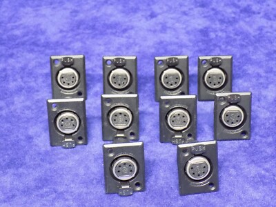 LOT OF 10 NEW SWITCHCRAFT D5F 5-PIN FEMALE PANEL MOUNT CONNECTOR