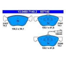 ATE 13.0460-7140.2 Bremsbeläge Bremsklötze Vorne für Alfa Fiat Bravo I Lancia