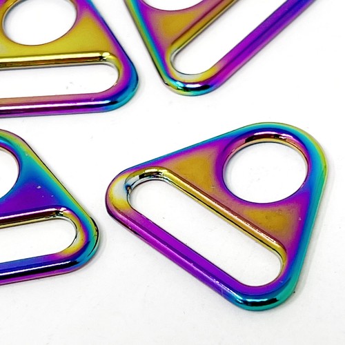 5pcs 25mm Triangle Connector Silver Rainbow Brass Bright Brass Crafts M1949 - Picture 5 of 8