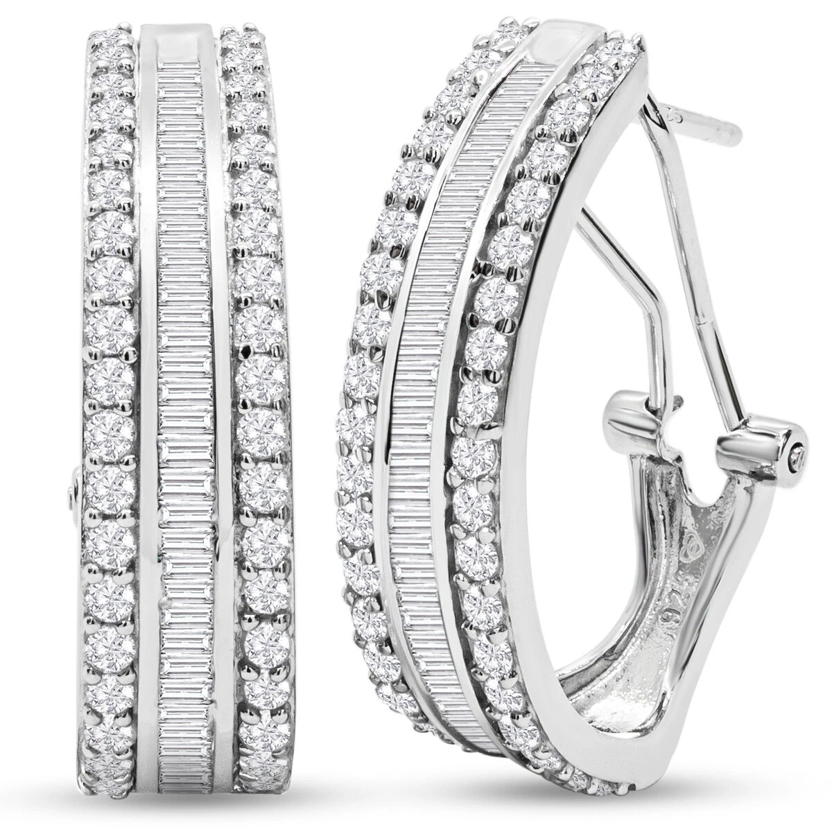 Diamond hoop earrings 2 carat deals