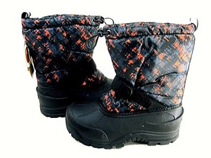 orange snow boots