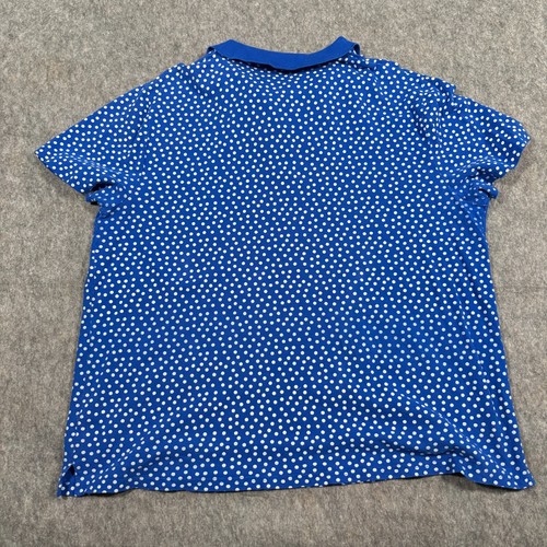 Camisa de golf Kim Rogers para mujer talla XL azul blanco lunares manga corta top - Imagen 6 de 6