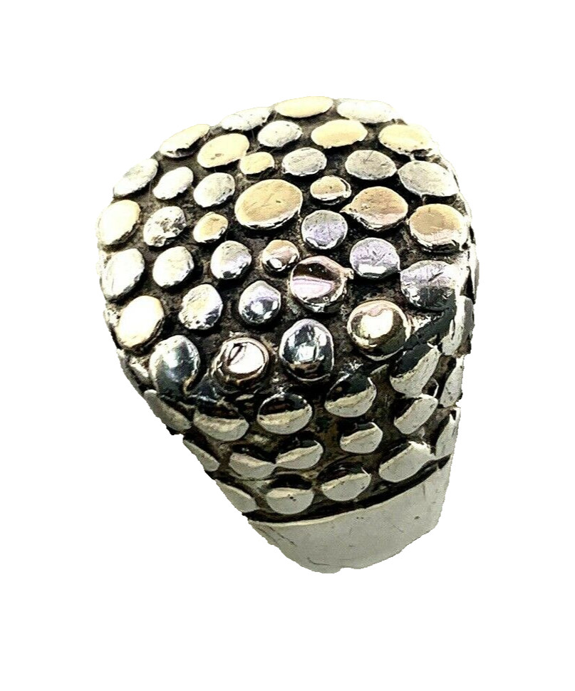 Bali Style Statement Ring Square Large Bold in St… - image 3