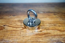250lb Magnet Fishing Mounting Magnet Pull Force N52 Neodymium w/ Eye Nut Hook