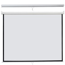 84" Manual Pull Down Auto-Lock Projector Projection Screen Matte White 1:1 Ratio