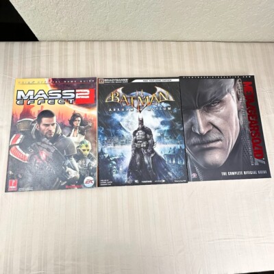 3x Video Game Gamer Guides Batman Arkham Asylum, Mass Effect 2, Metal Gear Solid