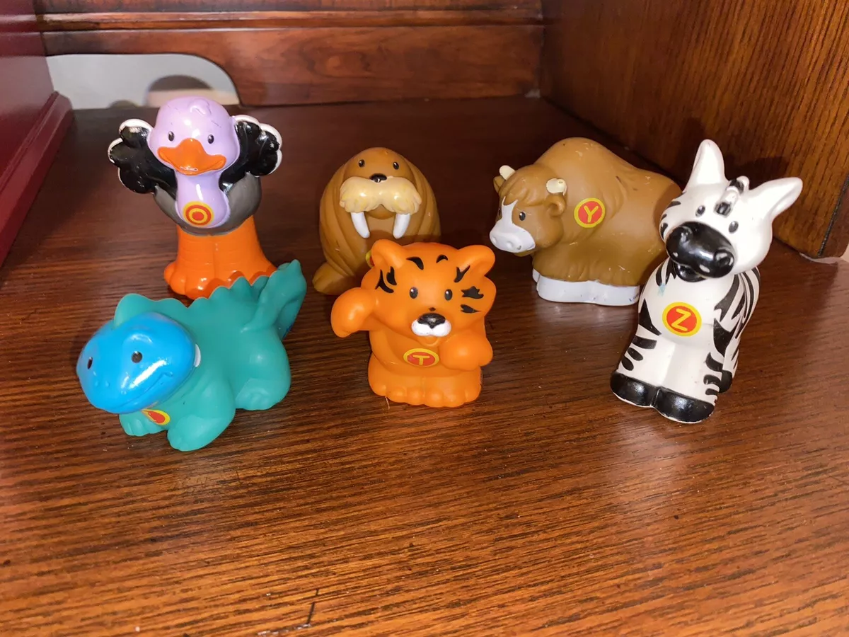 Lot of 6 Fisher Price Little People Alphabet Learning Zoo Ostrich Walrus Yak