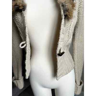 vintage y2k cable knit cardigan with real fur trim collar | eBay vintage y2k cable knit cardigan with real fur trim collar | eBay