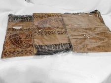 Pashmina Scarf With Fringe Paisley Type Design New in Packaging Three Colors
